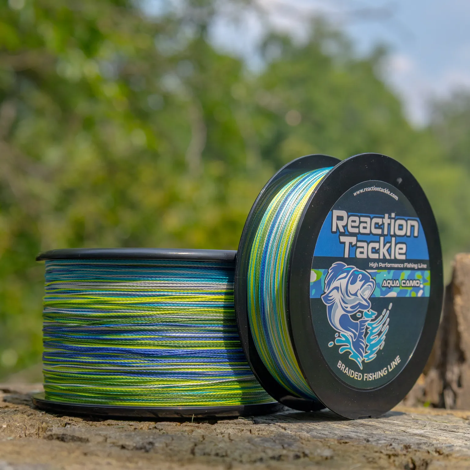 Reaction Tackle Braided Fishing Line - Aqua Camo